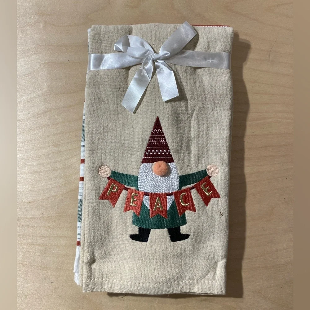 Set of 2 Festive Gnome Kitchen Towel (NH)